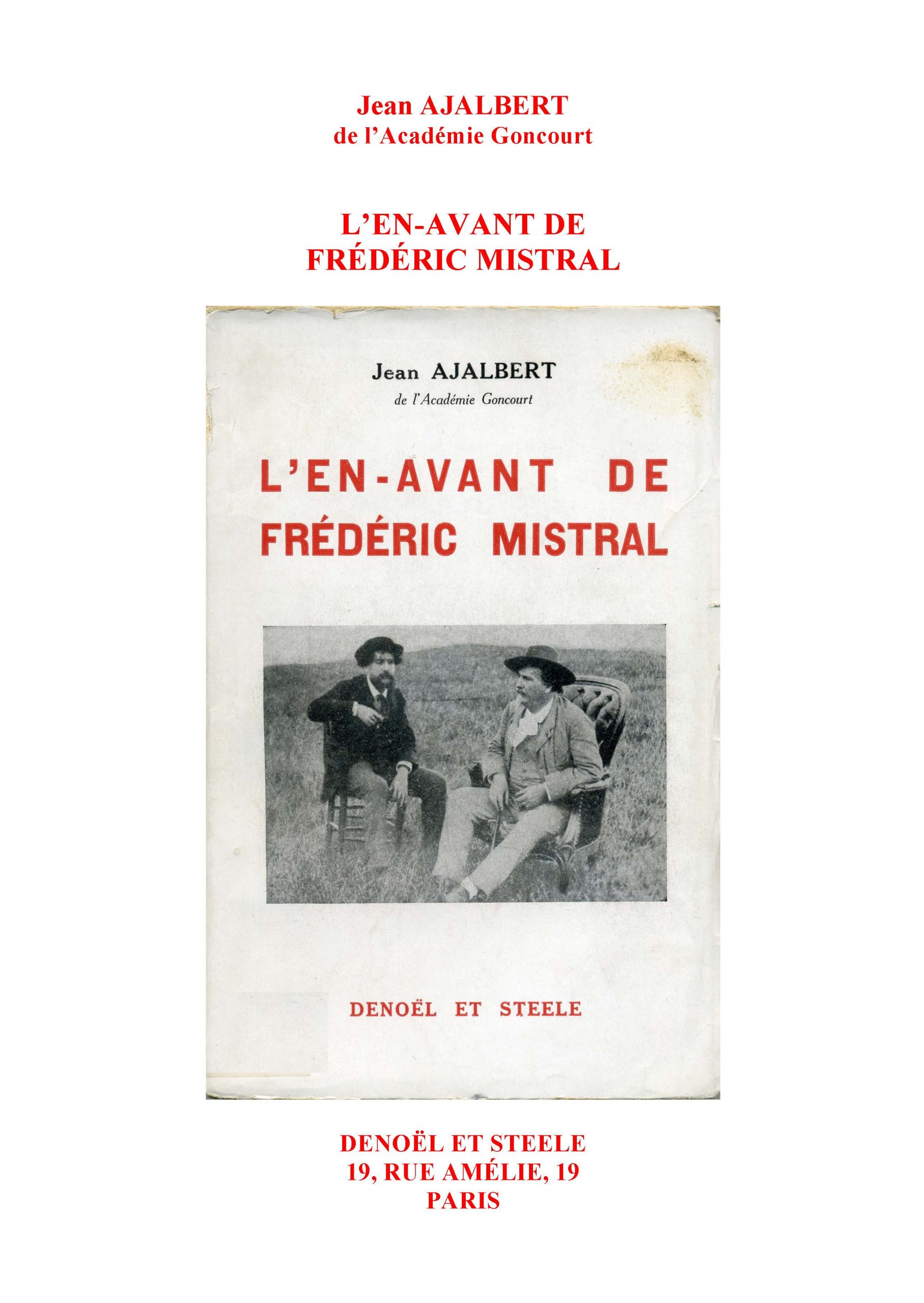 L'en-avant de Frédéric Mistral, Jean Ajalbert