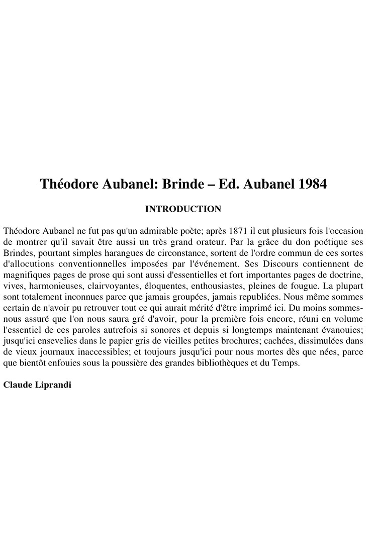 Brinde, Téodor AUBANEL