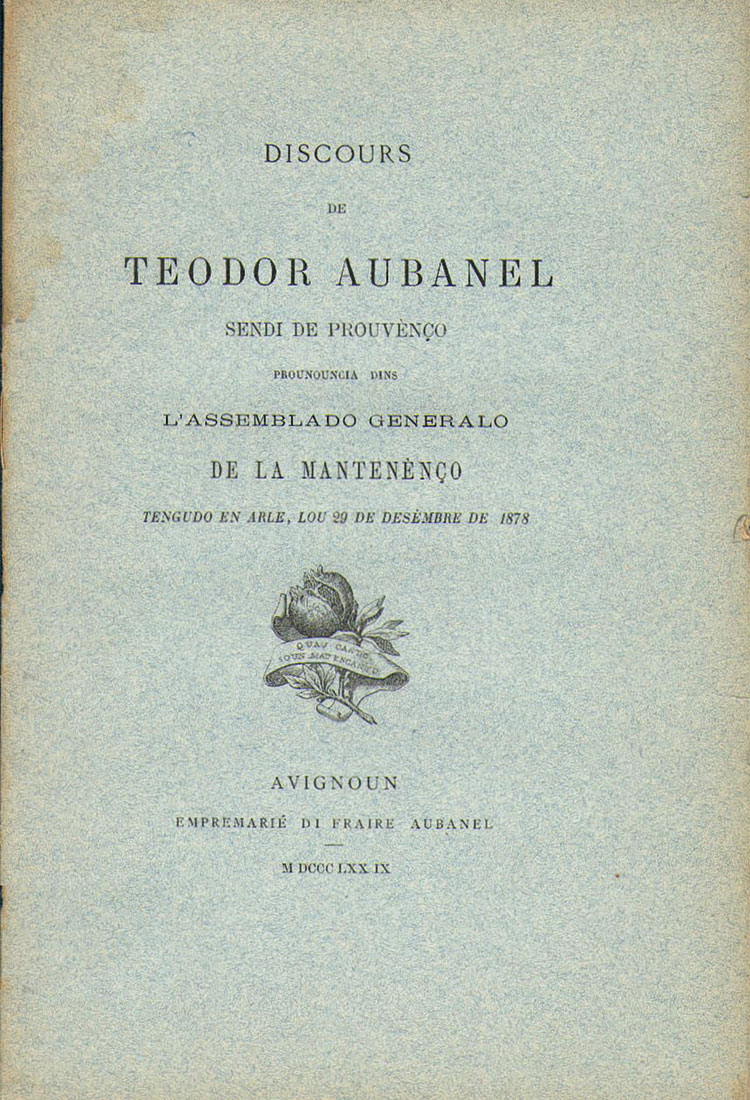 Discours de Téodor Aubanel - 1878