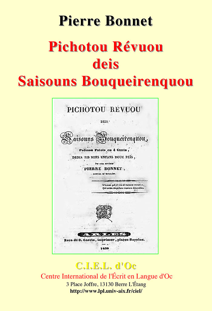 Pichotou Révuou des Saisouns Bouqueirenquou, Pierre BONNET