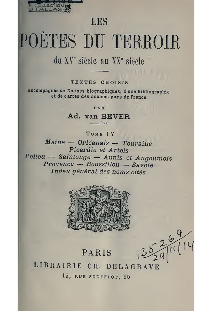 Les poètes du terroir, Adolphe van BEVER