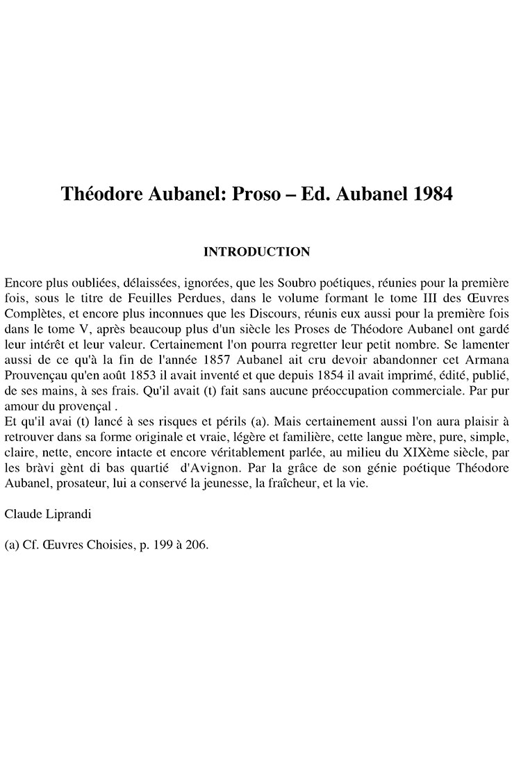 Proso, Téodor AUBANEL