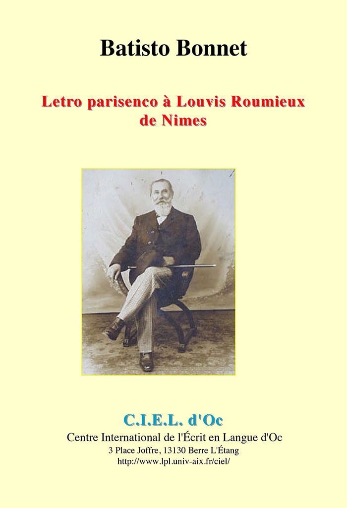 Letro parisenco à Louvis Roumieux de Nîmes, Batisto BONNET