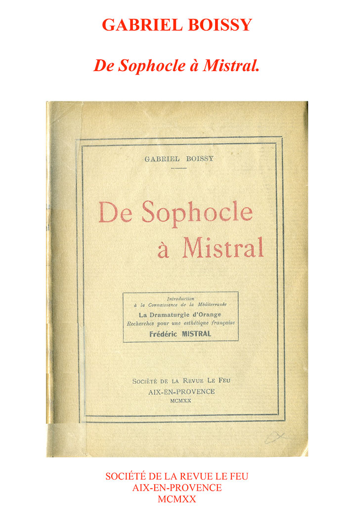 De Sophocle à Mistral, Gabriel BOISSY