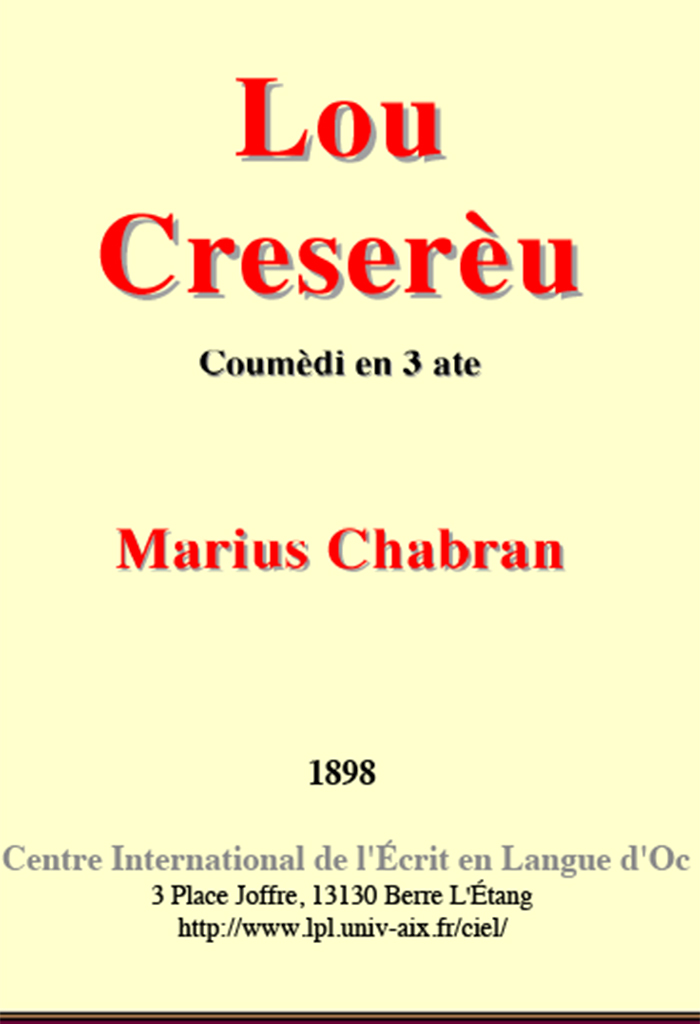 Lou Cerserèu, Marius CHABRAN