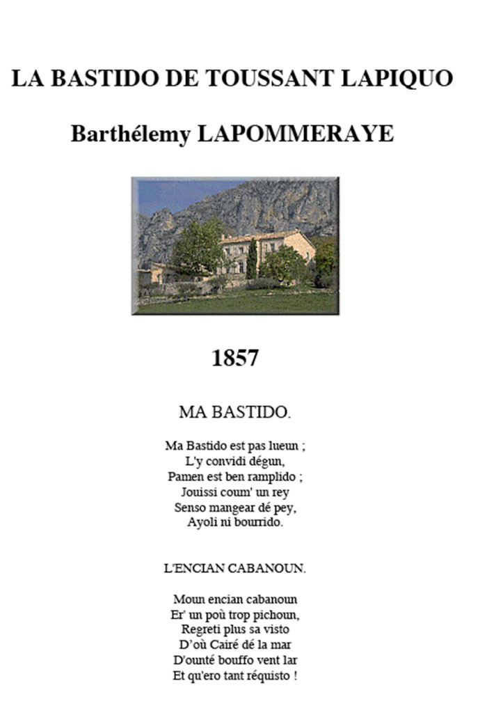 La bastido de Toussant Lapiquo, Barthélemy LAPOMMERAYE
