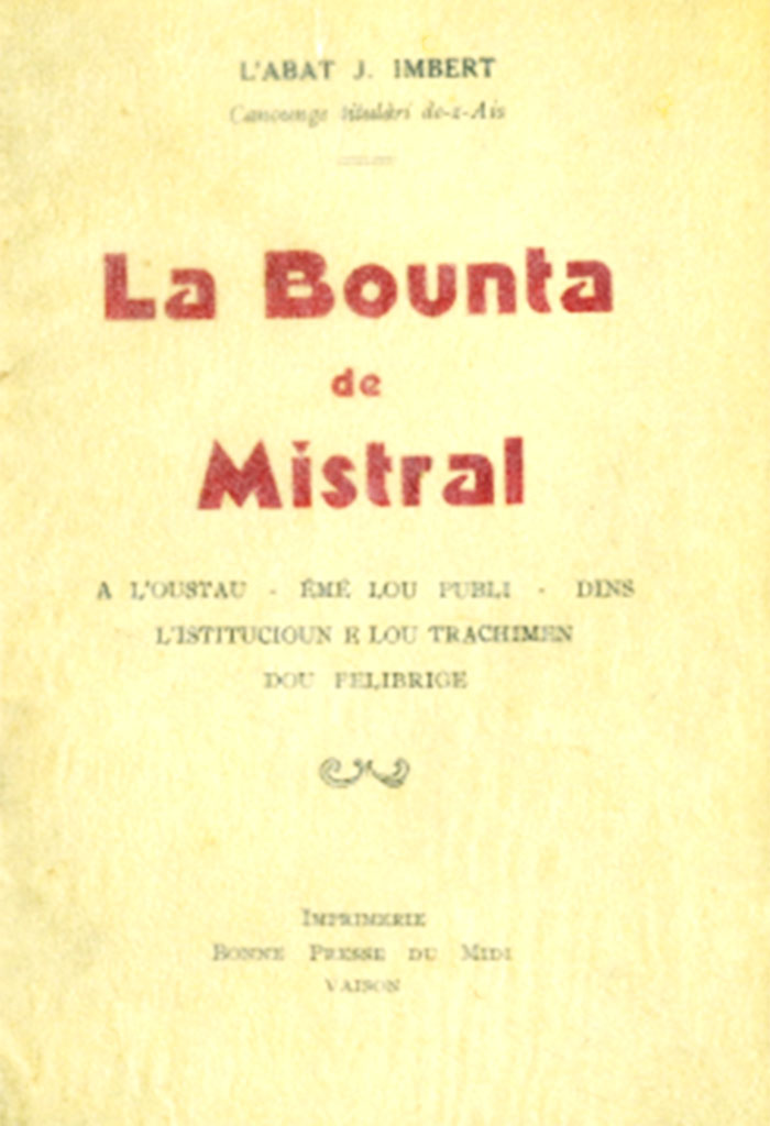 La Bounta de Mistral, Abat J. IMBERT