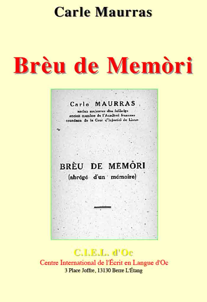 Brèu de memòri, Carle MAURRAS