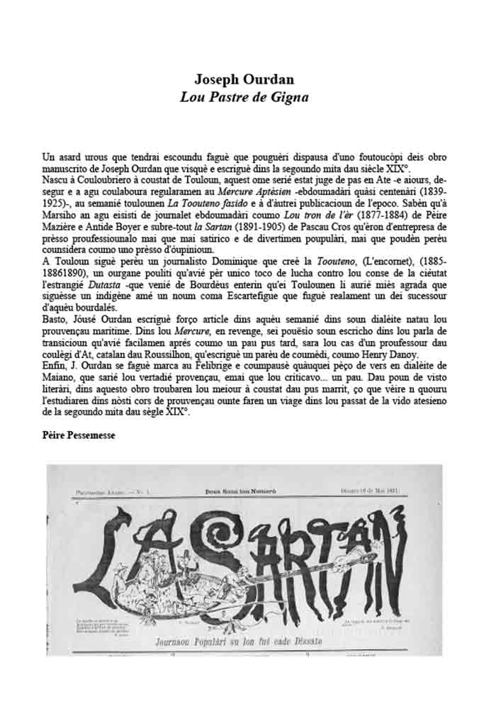 Lou Pastre de Gigna, Joseph OURDAN