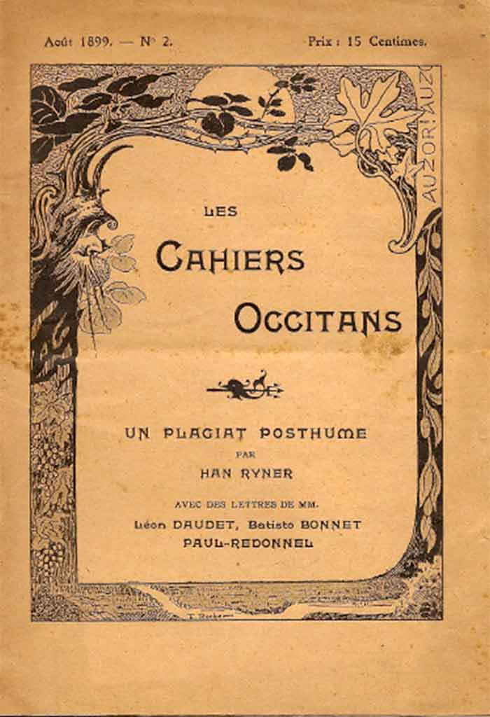 Les Cahiers Occitans, un plagiat posthume, Han RYNER