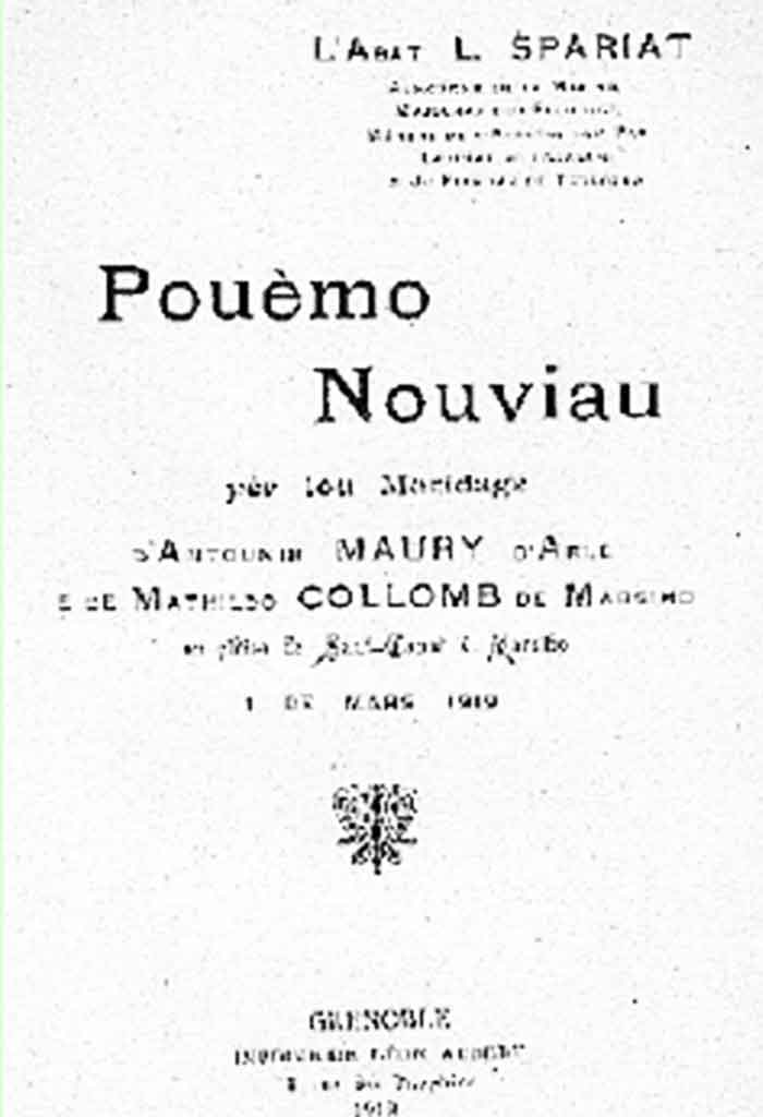 Pouèmo nouviau, 1 de mars 1919, Abat Leoun SPARIAT